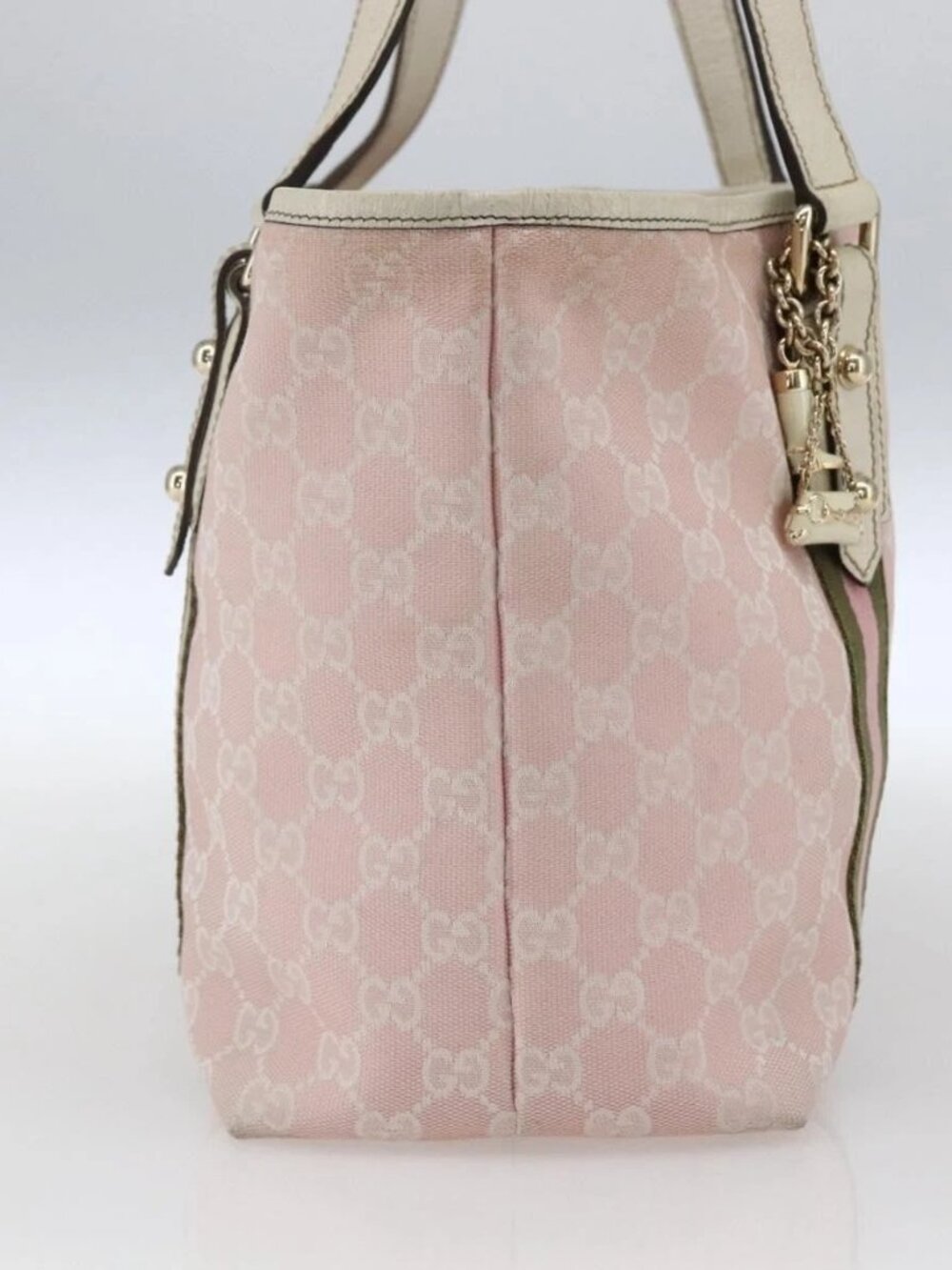 GUCCI GG Canvas Sherry Line Tote Bag Pink Gold - Picture 6 of 16